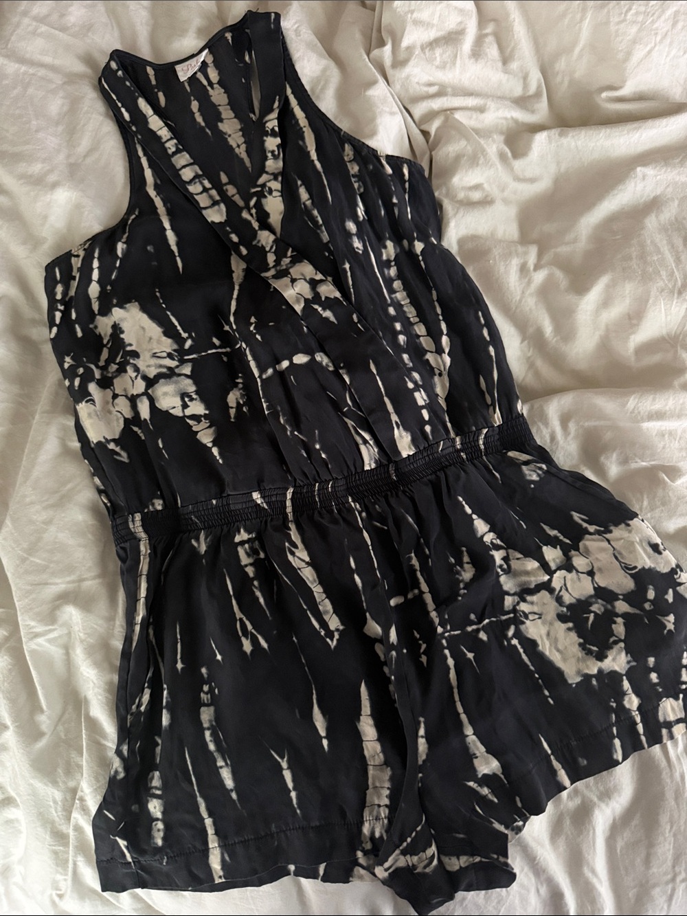 Parker 100% silk tie-dye romper, size M, boho, festival vibes